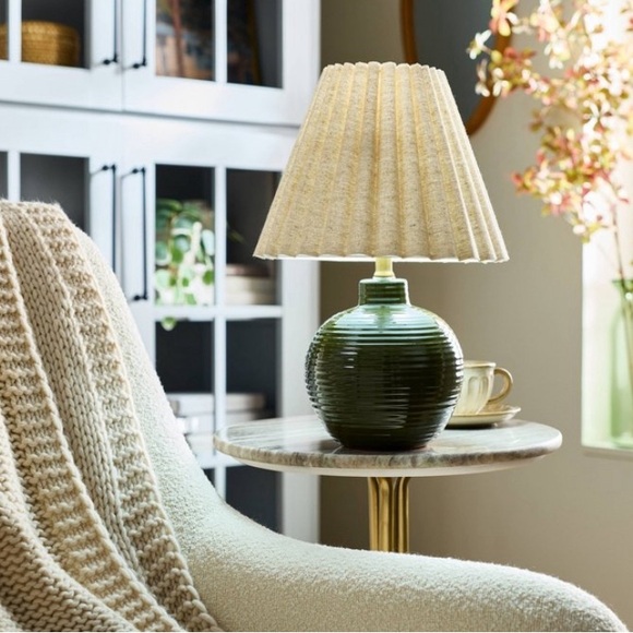 Hearth & Hand | Accents | Ribbed Ceramic Table Lamp Green Oatmeal Pleated Lamp Hearth Hand ...